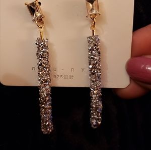 New Crystal classic geometric long dangle women earrings